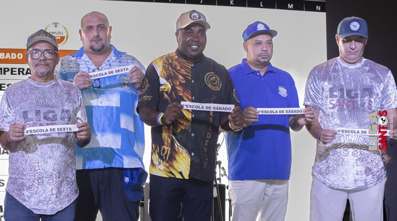 Ordem do desfile das Escolas de Samba de Santos em 2026 é definida em evento no Parque Valongo