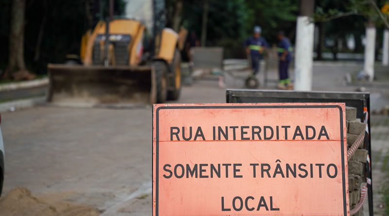 Setran de Praia Grande (SP) realiza interdição para execução de obra emergencial da Sabesp