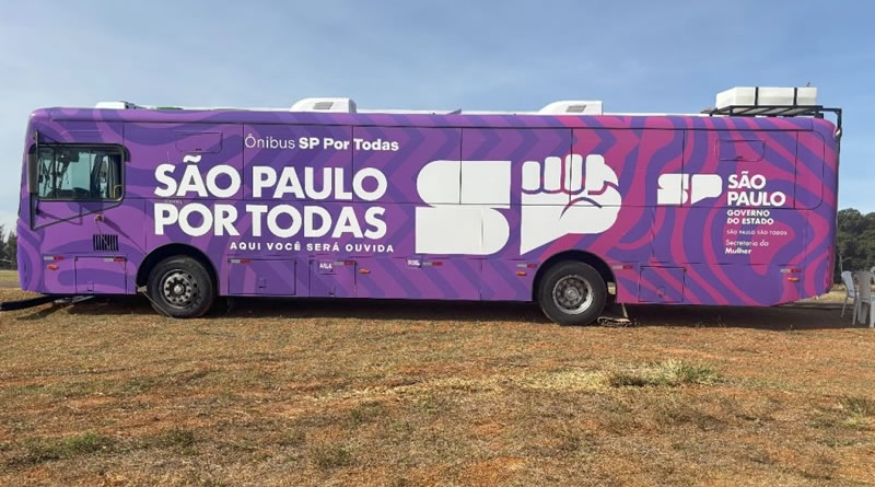 Ônibus SP Por Todas percorre litoral paulista levando orientação e acolhimento às mulheres vítimas de violência