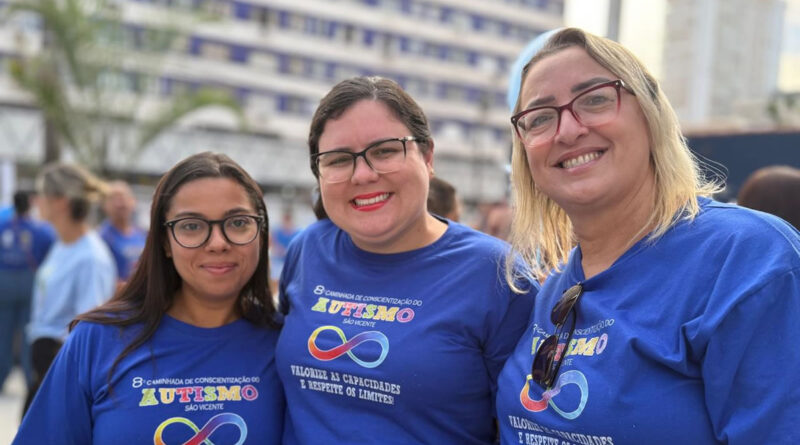 10ª Caminhada da Conscientização do Autismo mobiliza São Vicente e convida população para ato de inclusão na orla do Gonzaguinha