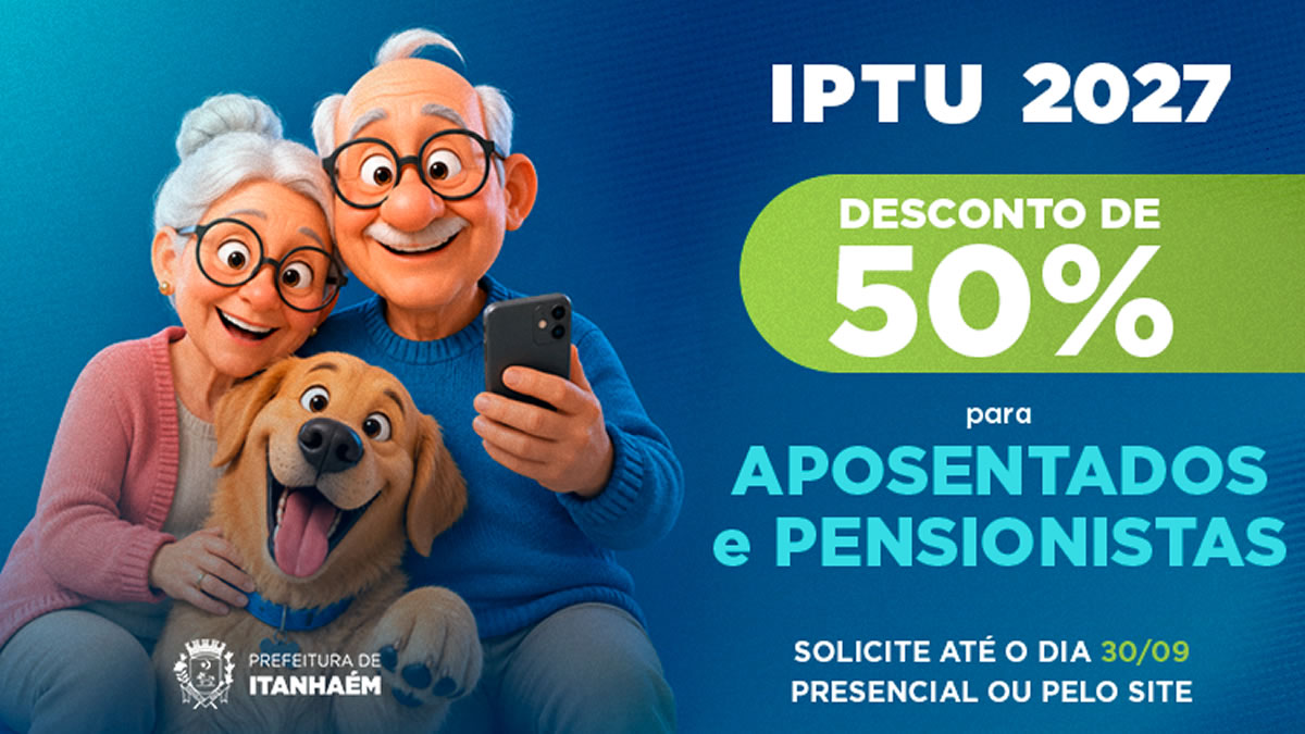 Aposentados e pensionistas podem pedir desconto de 50% no IPTU