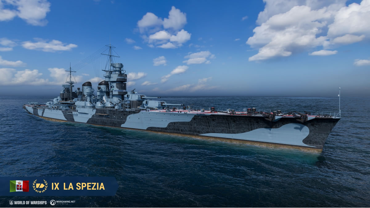 Combate naval com navio de guerra em cena do jogo World of Warships em outubro